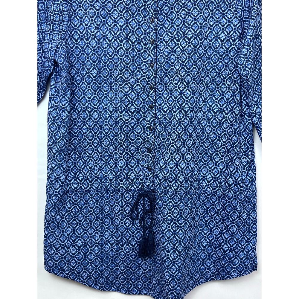 Lauren Ralph Lauren Women XL Blue Long Sleeve Lagenlook Travel Cruisewear Top - Picture 4 of 6